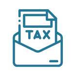 tax document in envelope icon