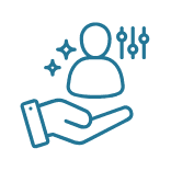 hand holding personalization icon